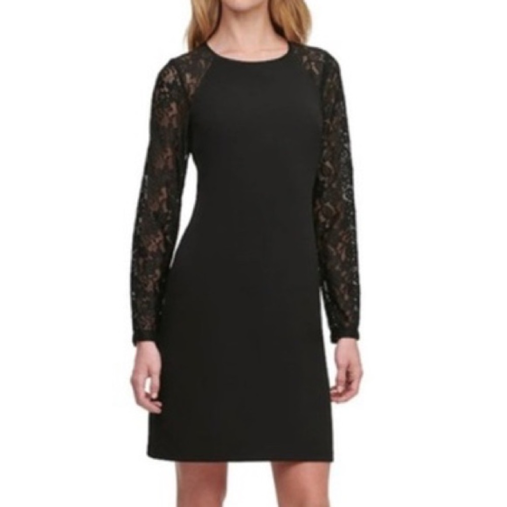 Tommy Hilfiger Black Romantic Whimisgoth Lace Long Sleeve Mini Dress Size 4